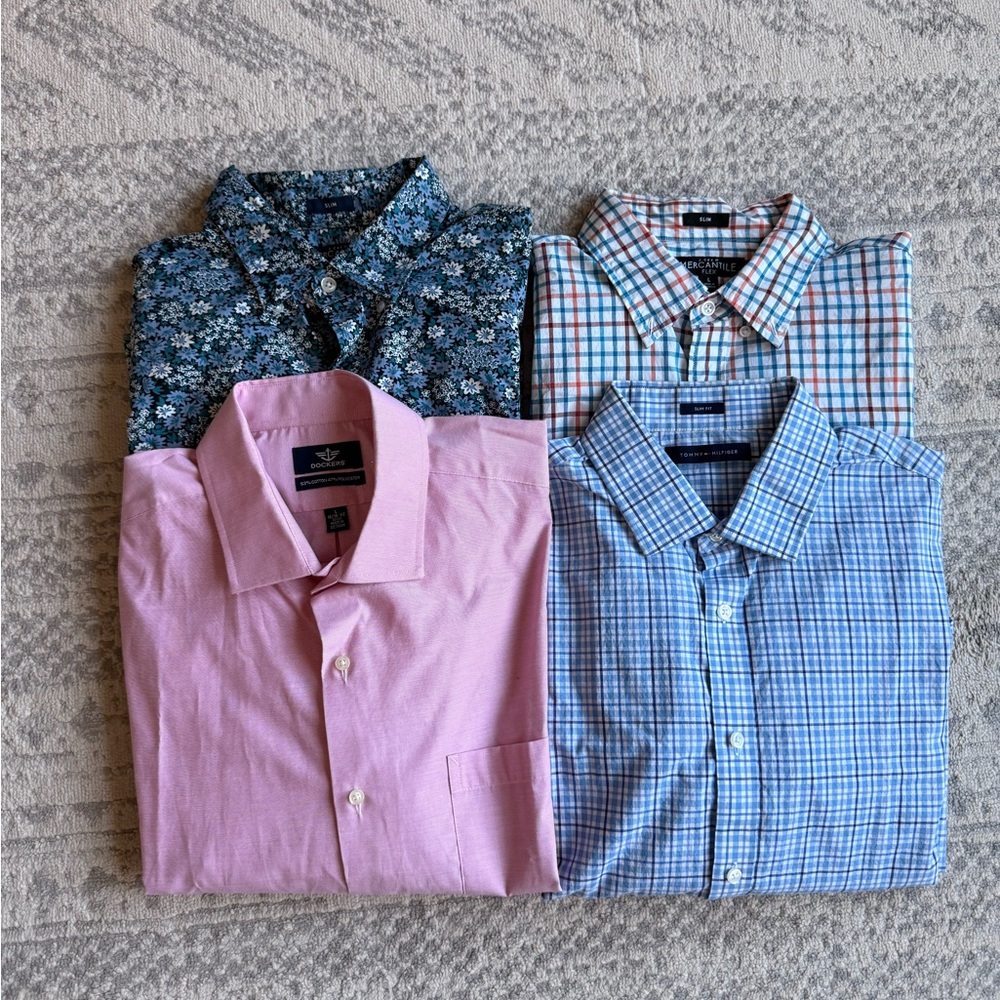 4 Piece Bundle: Large Men's Assorted Button Up Sh… - image 1